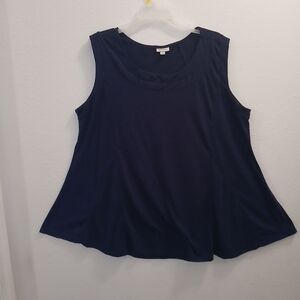 EUC Avenue Tank Top Women's Size 22/24 Navy Blue Black Plus Size